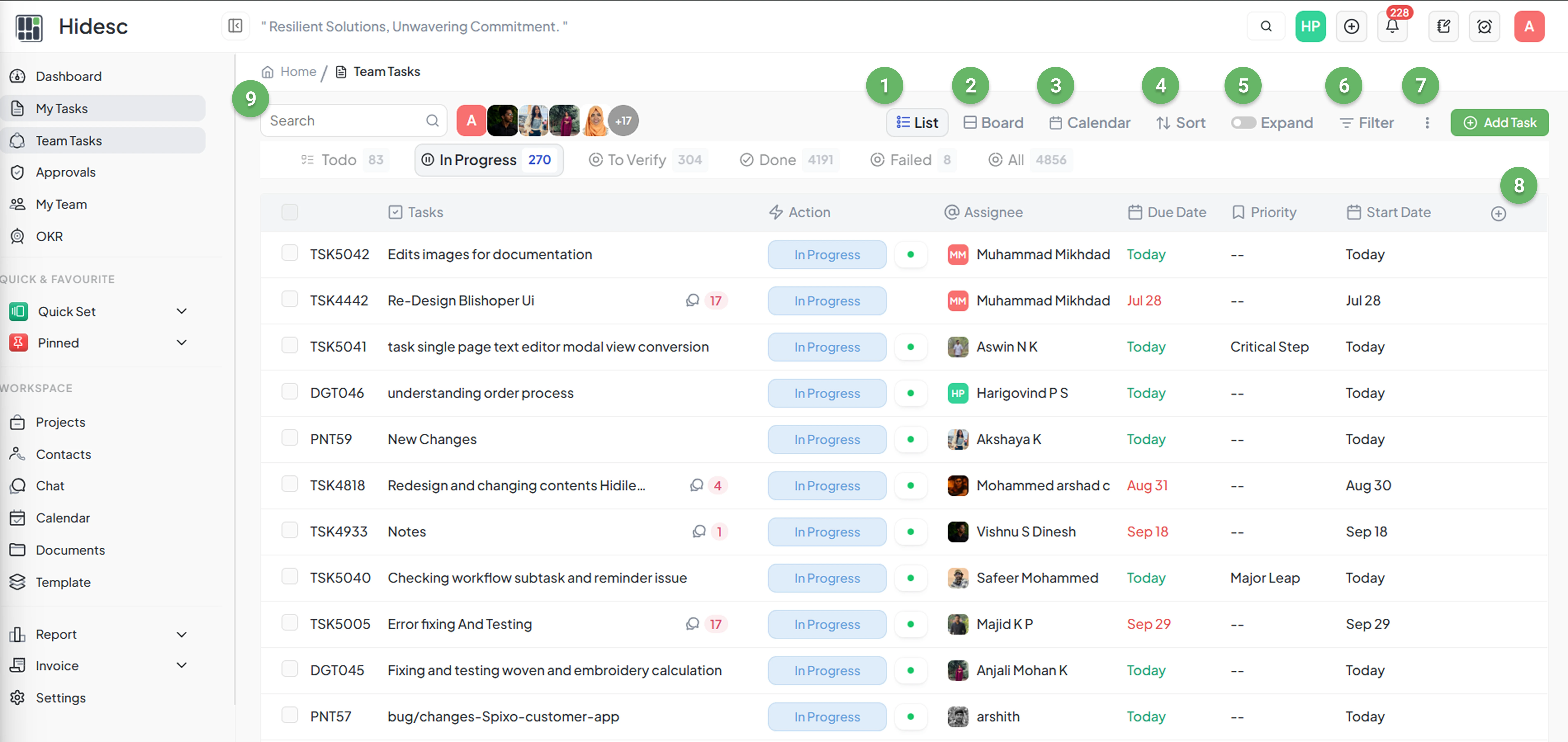 Tasklist View Options